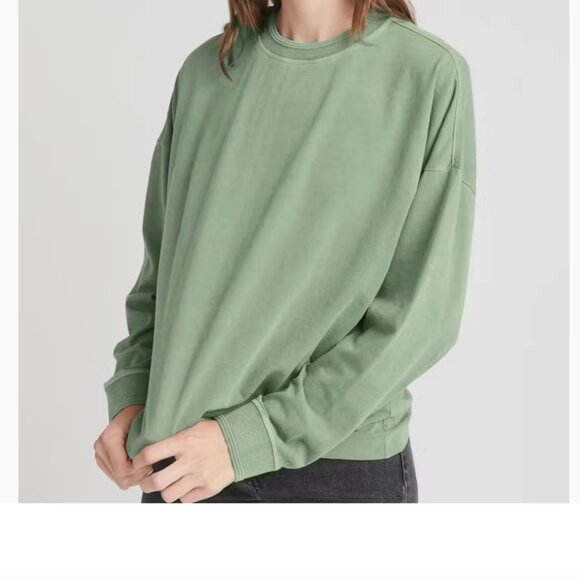 Richer Poorer Cotton Relaxed Tee Sweatshirt In Sage Normcore Minimalist - Picture 1 of 8